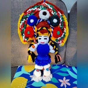Vintage hand made mexican doll , can be hung